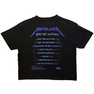 Metallica Ladies Crop Top: Ride The Lightning (Black) (Back Print)
