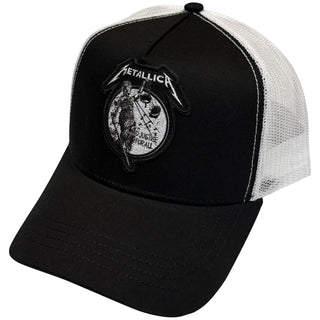 Metallica Mesh Back Cap: Justice Mono (Black & White)