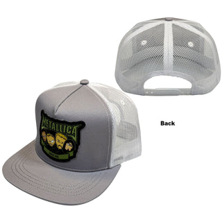 Metallica Mesh Snapback Cap: Squindo Since '81 (Grey & White)