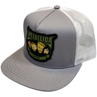 Metallica Mesh Snapback Cap: Squindo Since '81 (Grey & White)