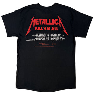 Metallica Unisex T-Shirt: Kill 'Em All Tracks (Black) (Back Print)