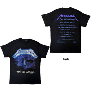Metallica T-Shirt: Ride The Lightning Tracks (Back Print)