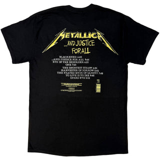 Metallica Unisex T-Shirt: And Justice For All Tracks (Black) (Back Print)