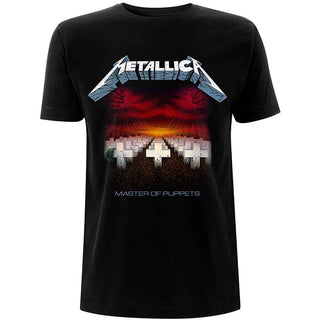 Metallica Unisex T-Shirt: Master of Puppets Tracks (Black) (Back Print)