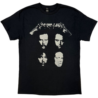 Metallica Unisex T-Shirt: 4 Faces (Black) (Back Print)