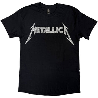 Metallica Unisex T-Shirt: 40th Anniversary Songs Logo (Black) (Back Print)