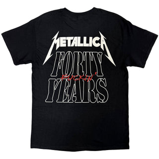 Metallica Unisex T-Shirt: 40th Anniversary Forty Years (Black) (Back Print)