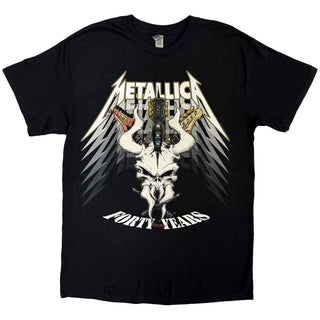 Metallica Unisex T-Shirt: 40th Anniversary Forty Years (Black) (Back Print)