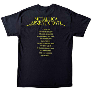 Metallica Unisex T-Shirt: 72 Seasons Squared Cover (Black) (Back Print)