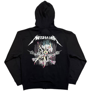 Metallica Zipped Hoodie: Scary Guy (Black) (Back Print)