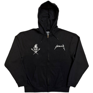Metallica Zipped Hoodie: Scary Guy (Black) (Back Print)