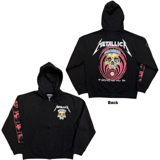 Metallica Zipped Hoodie: In Vertigo (Black) (Back Print)