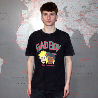 Machine Gun Kelly Unisex Stone Wash T-Shirt: Sad Boy (Black)