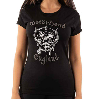 Motorhead Ladies Embellished T-Shirt: England (Diamante)