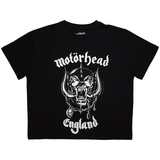 Motorhead Ladies Crop Top: England (Black)
