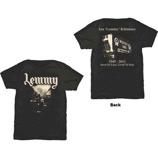 Lemmy T-Shirt: Lived to Win (Back Print)