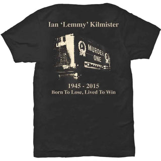 Lemmy T-Shirt: Lived to Win (Back Print)