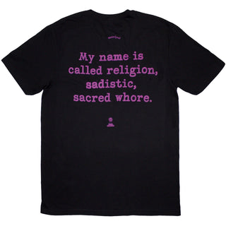 Motorhead Unisex T-Shirt: Orgasmatron Lyric (Black) (Back Print)