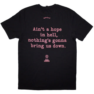 Motorhead Unisex T-Shirt: Bomber Lyric (Black) (Back Print)