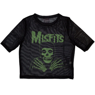 Misfits Ladies Crop Top: Green Hands (Mesh)