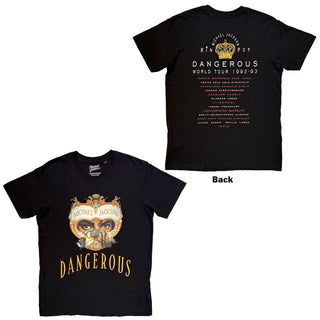 Michael Jackson T-Shirt: Dangerous World Tour (Black) (Back Print)