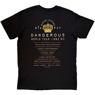 Michael Jackson T-Shirt: Dangerous World Tour (Black) (Back Print)