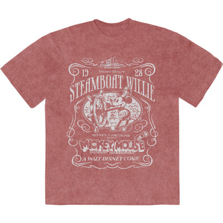 Disney Stone Wash T-Shirt: MM Steamboat Willie (Kashmir Red)