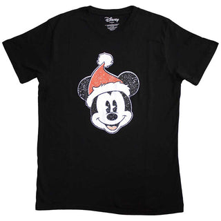 Disney Unisex T-Shirt: Mickey Mouse Santa Hat