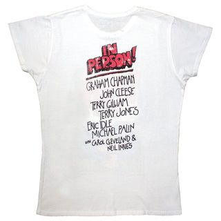 Monty Python Ladies T-Shirt: LIVE At City Centre (White) (Back Print)