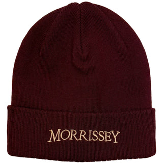 Morrissey Beanie Hat: Arched Logo (Maroon Red)