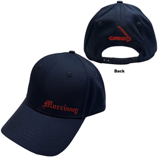 Morrissey Baseball Cap: Old English Logo (Back Print)(Navy Blue)
