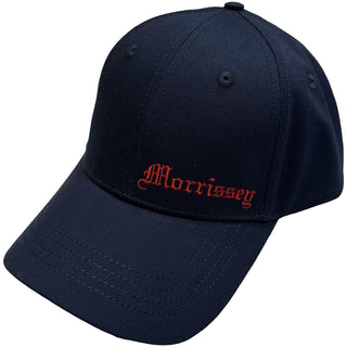 Morrissey Baseball Cap: Old English Logo (Back Print)(Navy Blue)