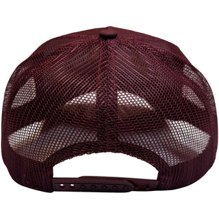 Morrissey Mesh Back Cap: Arched Logo (Maroon Red)