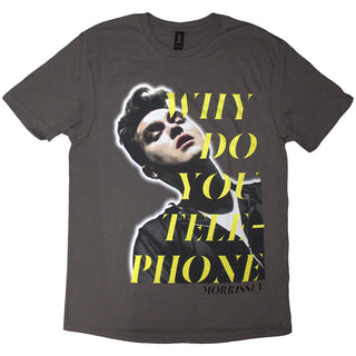 Morrissey T-Shirt: Why Do You Telephone? (Charcoal Grey)