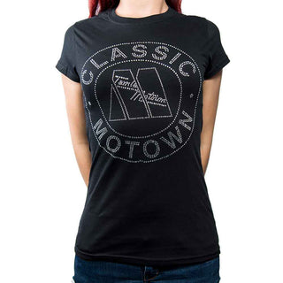 Motown Records Ladies Embellished T-Shirt: Classic (Diamante)