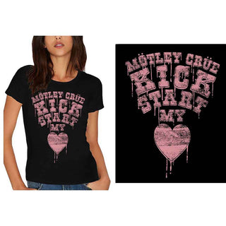 Motley Crue Ladies Slim Fit T-Shirt: Kick Start My Heart