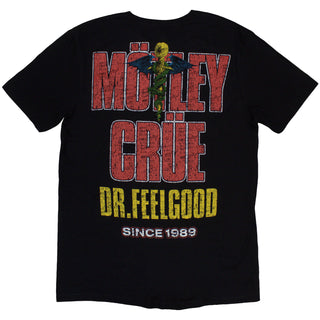 Motley Crue Unisex T-Shirt: Dr Feelgood Circle Photo 1 (Black) (Back Print)