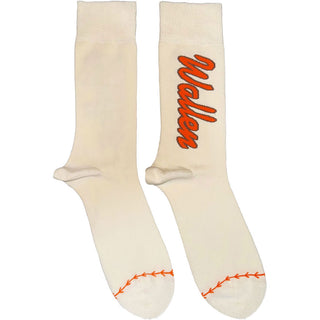 Morgan Wallen Ankle Socks: Orange Logo Baseball (Natural)