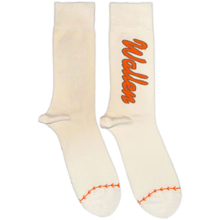 Morgan Wallen Ankle Socks: Orange Logo Baseball (Natural)