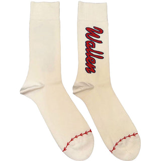 Morgan Wallen Ankle Socks: Red Logo Baseball (Natural)