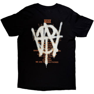 Muse T-Shirt: Grafitti Tracklist (Black) (Back Print)