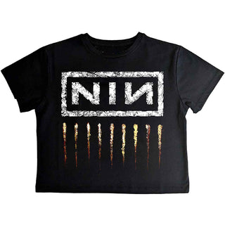 Nine Inch Nails Ladies Crop Top: Downward Spiral