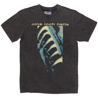 Nine Inch Nails Unisex Stone Wash T-Shirt: PHM & Text Logo