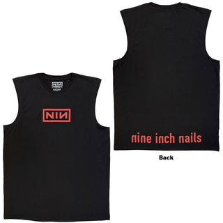 Nine Inch Nails Vest T-Shirt: Red Logos (Black) (Back Print)