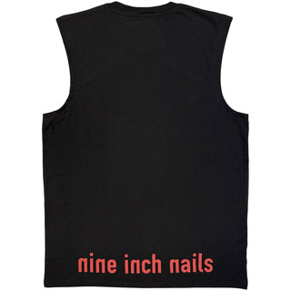 Nine Inch Nails Vest T-Shirt: Red Logos (Black) (Back Print)