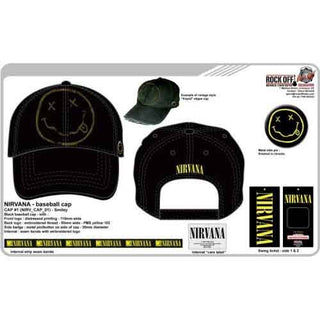 Nirvana Baseball Cap: Happy Face (distressed)