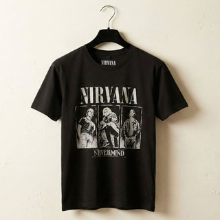 Nirvana Carbon T-Shirt: Nevermind Tracklist (Black) (Back Print)