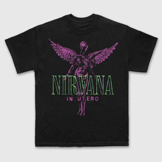 Nirvana Carbon T-Shirt: In Utero Purple Angel (Black)