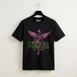 Nirvana Carbon T-Shirt: In Utero Purple Angel (Black)