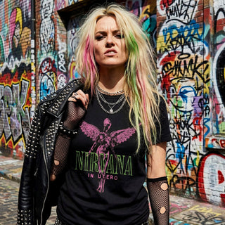 Nirvana Carbon T-Shirt: In Utero Purple Angel (Black)